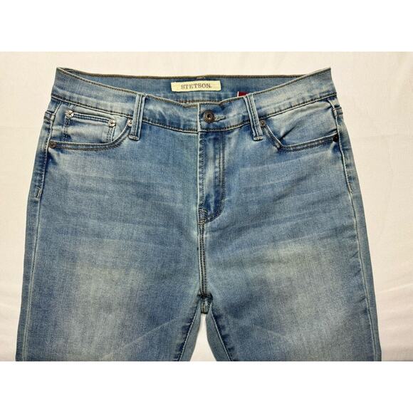 Stetson Women's Light Wash High Rise Flare Crop Denim Jeans - Size 10 (31x26) - Picture 3 of 7